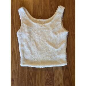 Women's Small White Furry Cozy Pajama Top - Perfect!